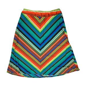 New Directions 1X Maxi Skirt Multicolor Rainbow 18 20 Stretch Long Modest